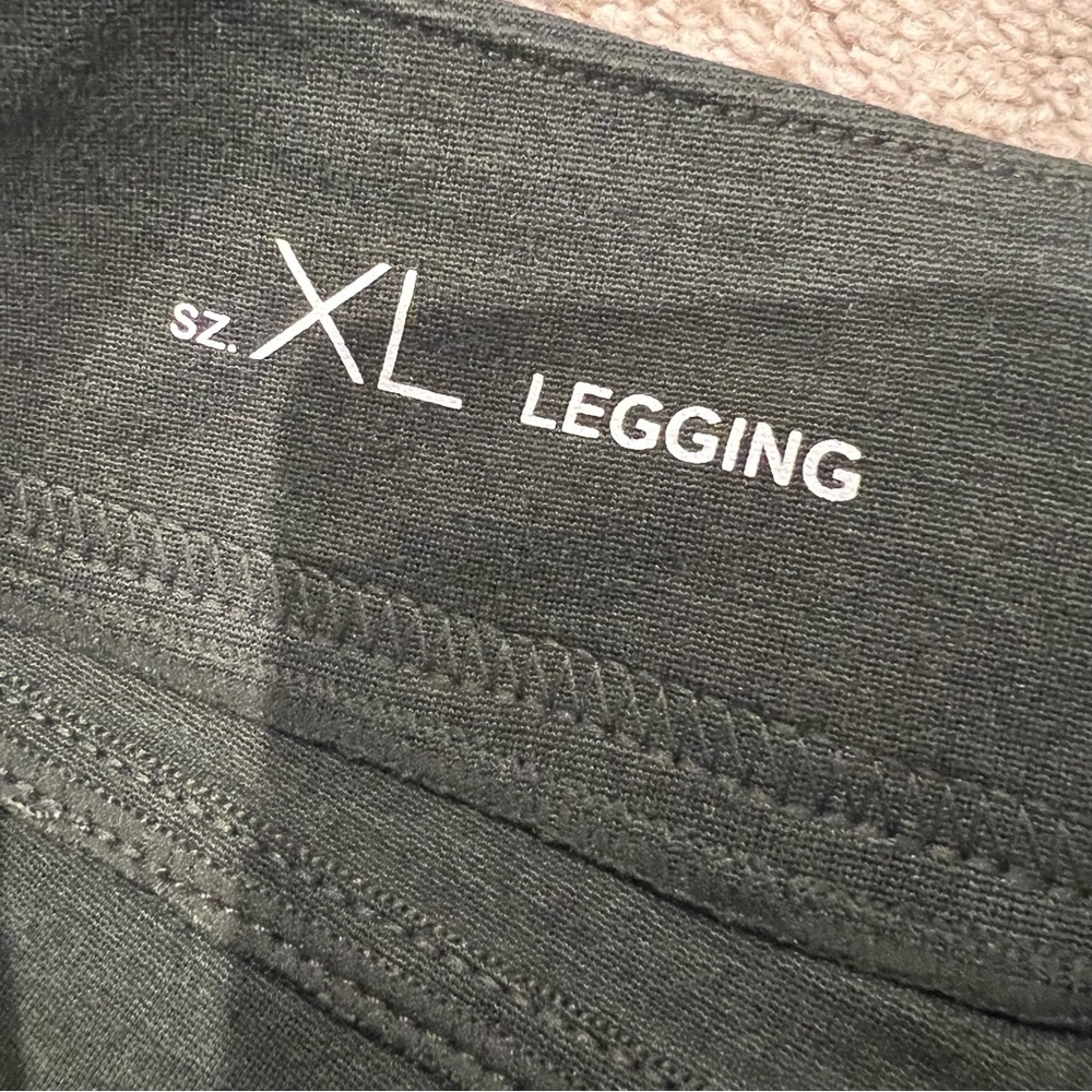 LOFT | Heather Green Pull-On Stretch Waist Full Length Leggings - Picture 4 of 4